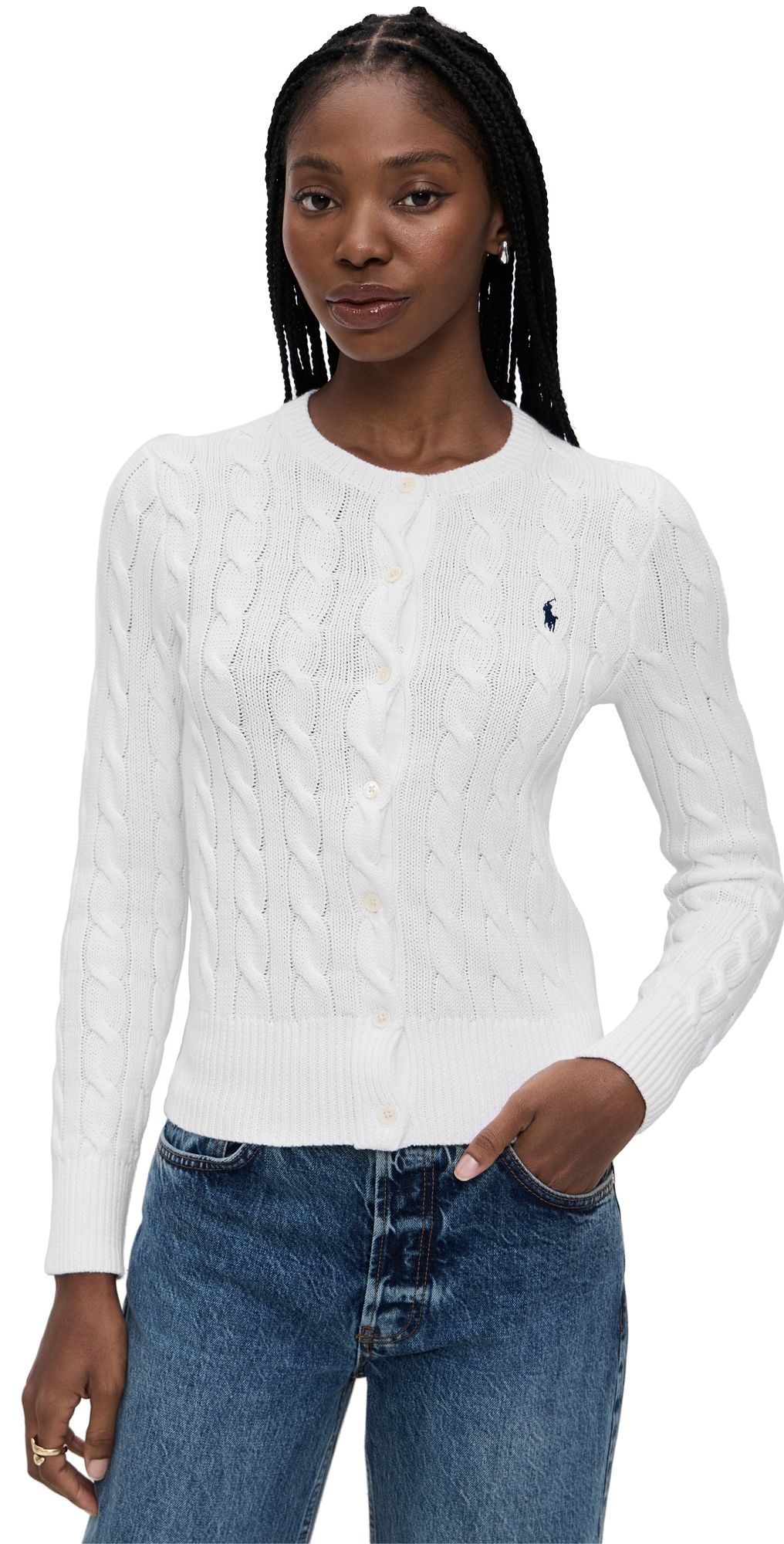 Polo Ralph Lauren Long Sleeve Cardigan White XS