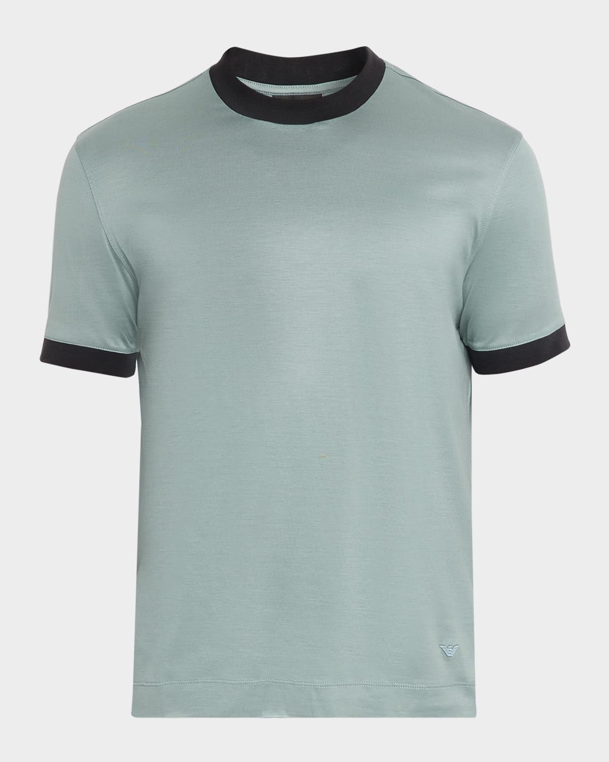 Men & apos;s Lyocell and Cotton Contrast-Trim Crewneck T-Shirt