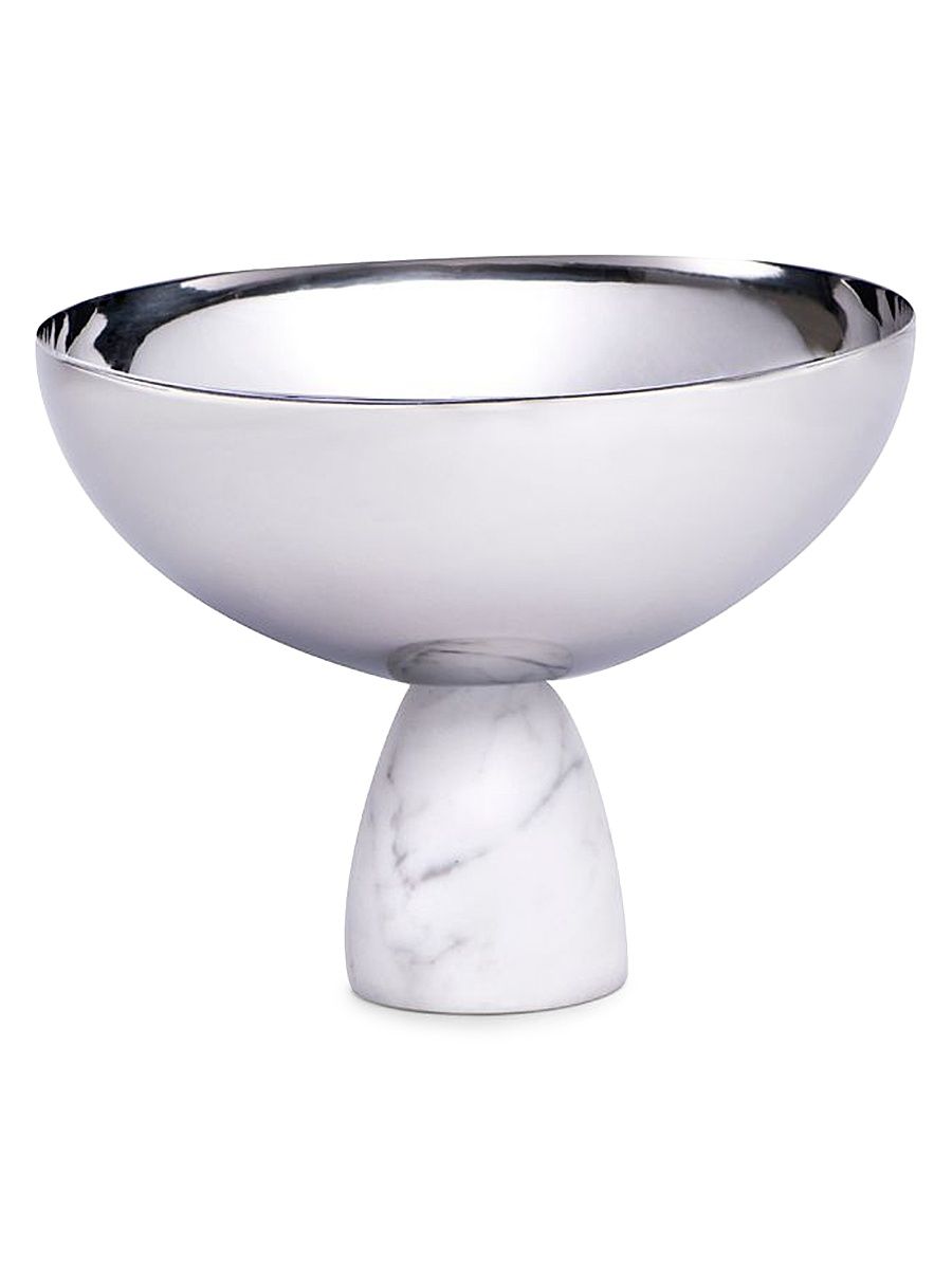 Coluna Carrara Marble & Metal Bowl
