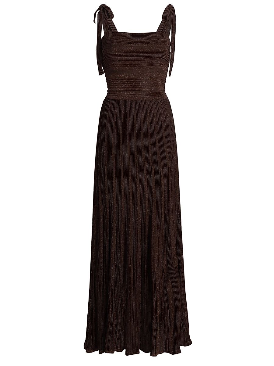 Women's Lucky Metallic Tie Dress - Metallic Chocolate - Size 10