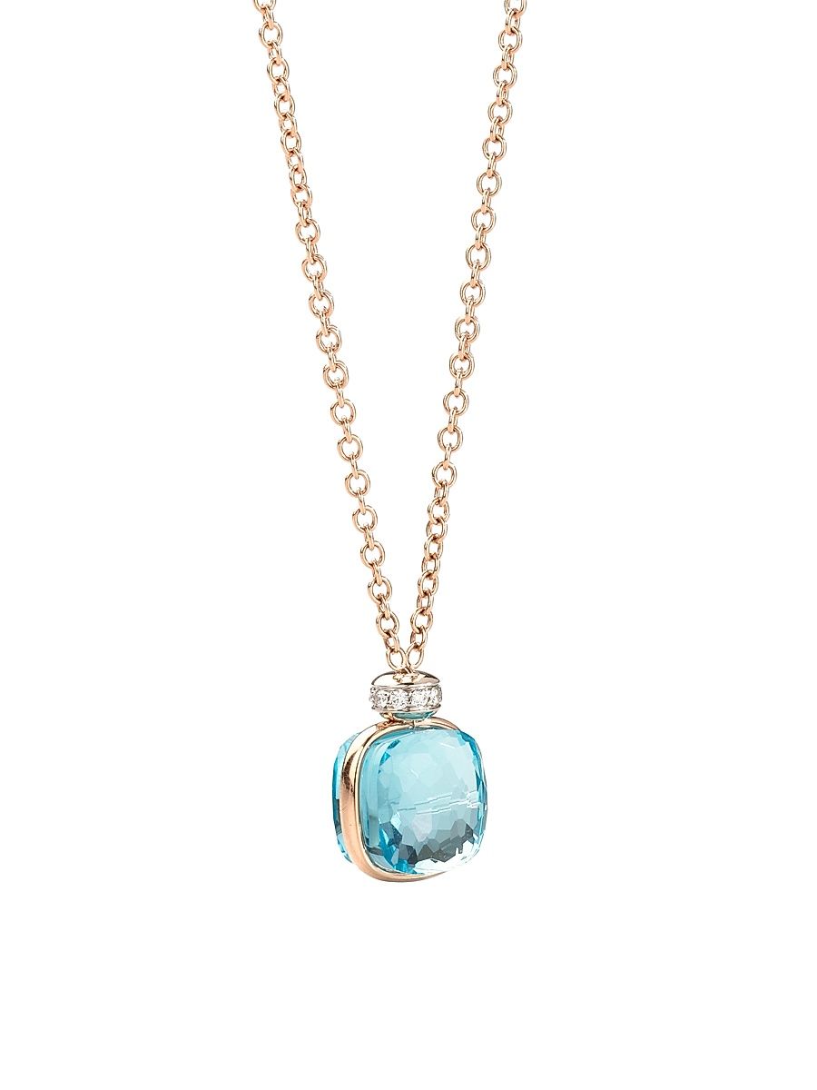 Women's Nudo Two-Tone 18K Gold, Sky Blue Topaz & Diamond Necklace - Size 42