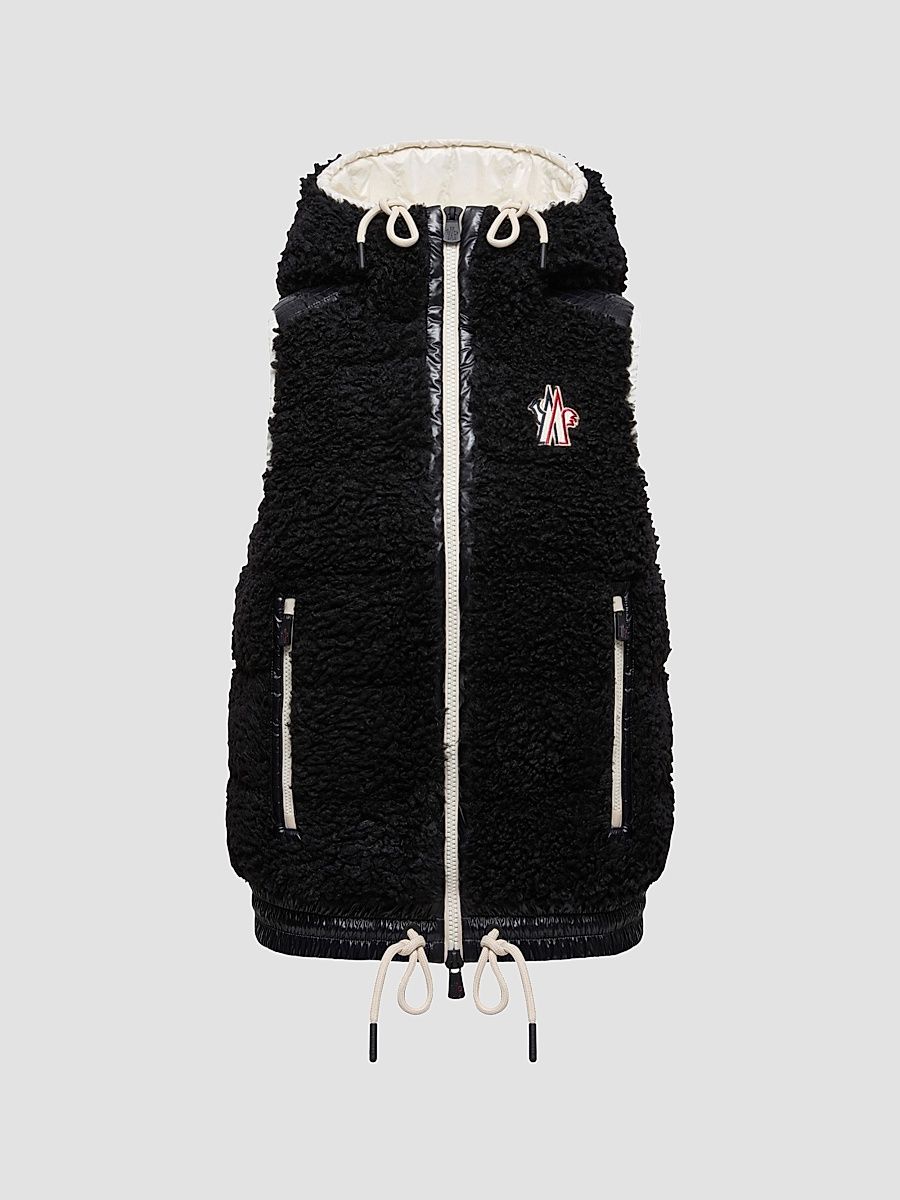 Women's Down-Filled Vest in Teddy - Black - Size Large