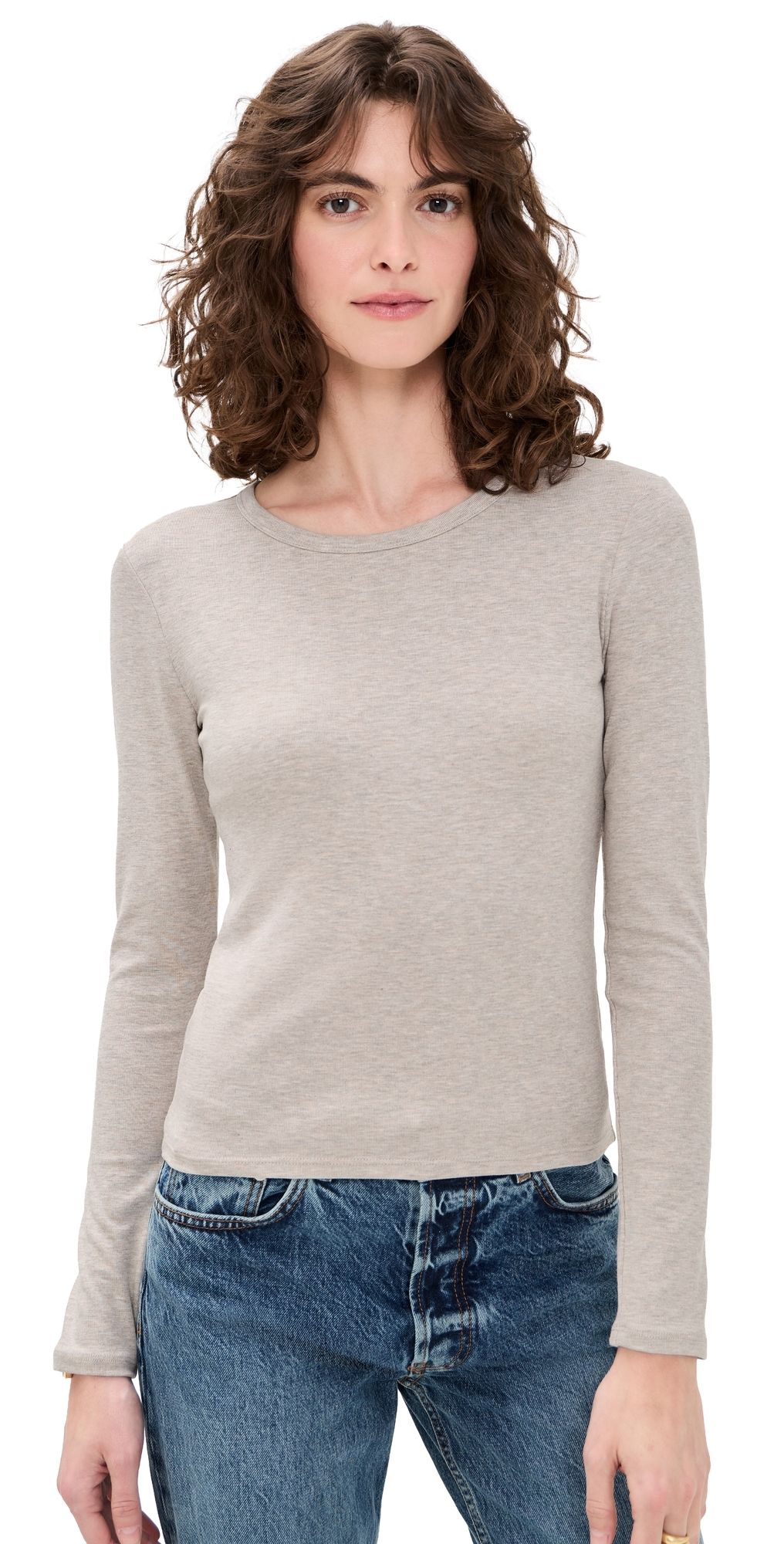 Z Supply Second Skin Crew Tee Natural Heather S