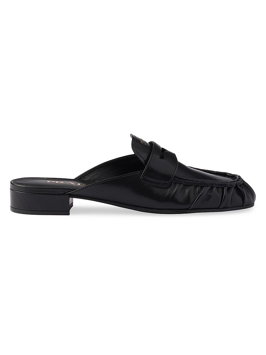 Women's Leather Mules - Black - Size 7