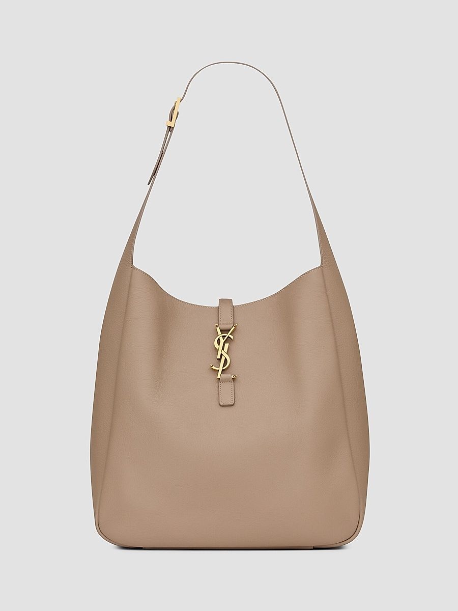 Saint Laurent Women's Le 5 &Agrave 7 Supple Large Shoulder Bag in Grained Leather - Urban Grey