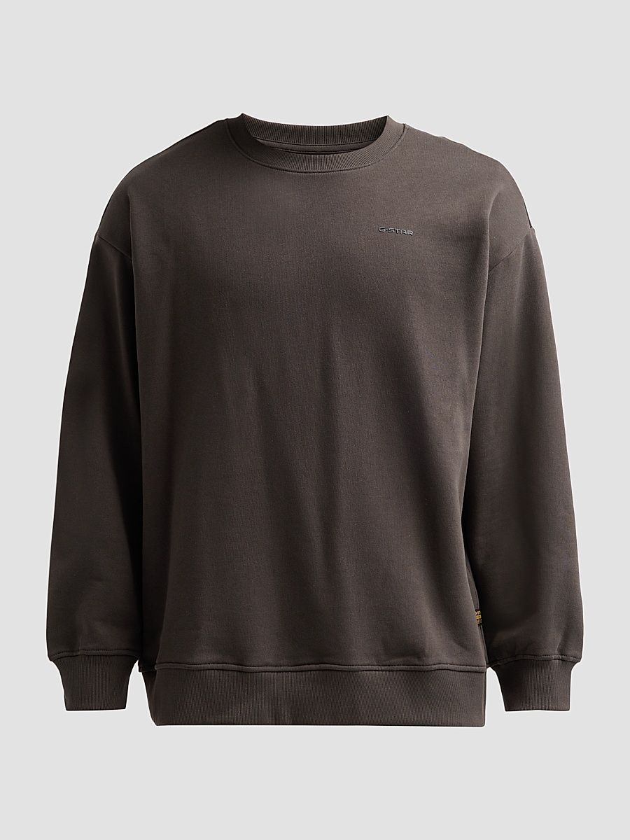 Men's Logo Appliqué Cotton Crewneck Sweatshirt - Asphalt - Size Small