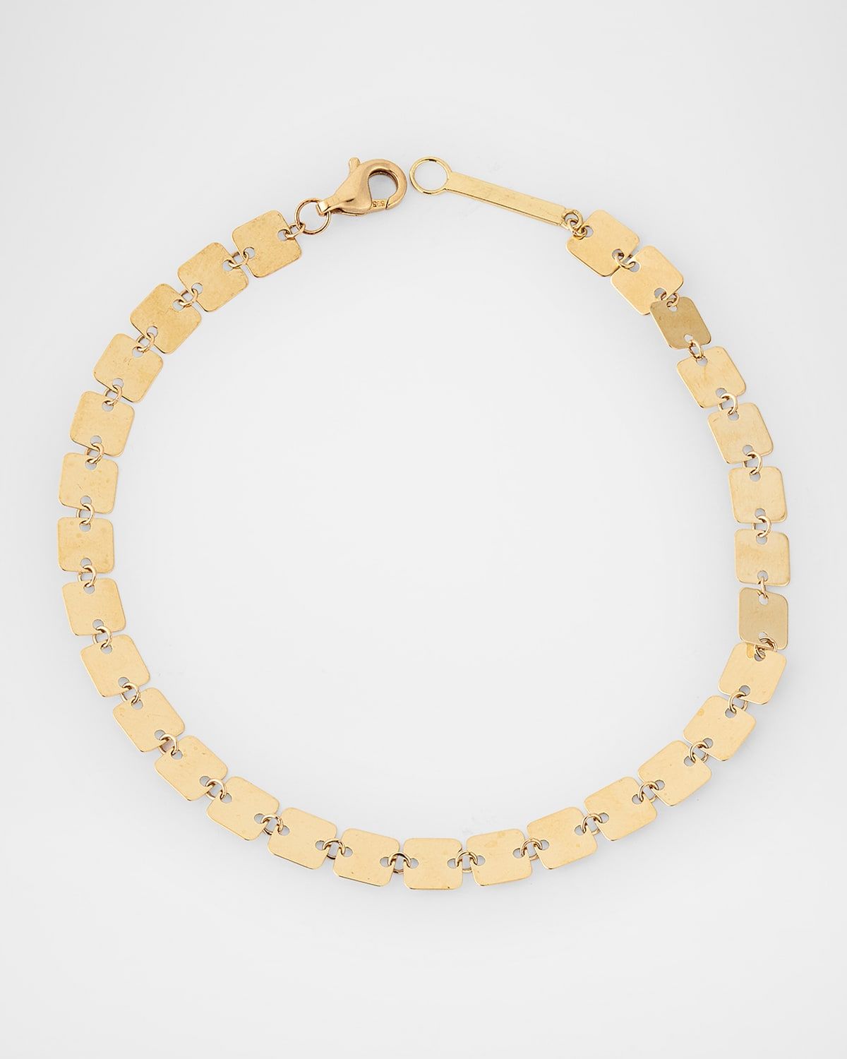 14K Gold Laser Square Chain Bracelet