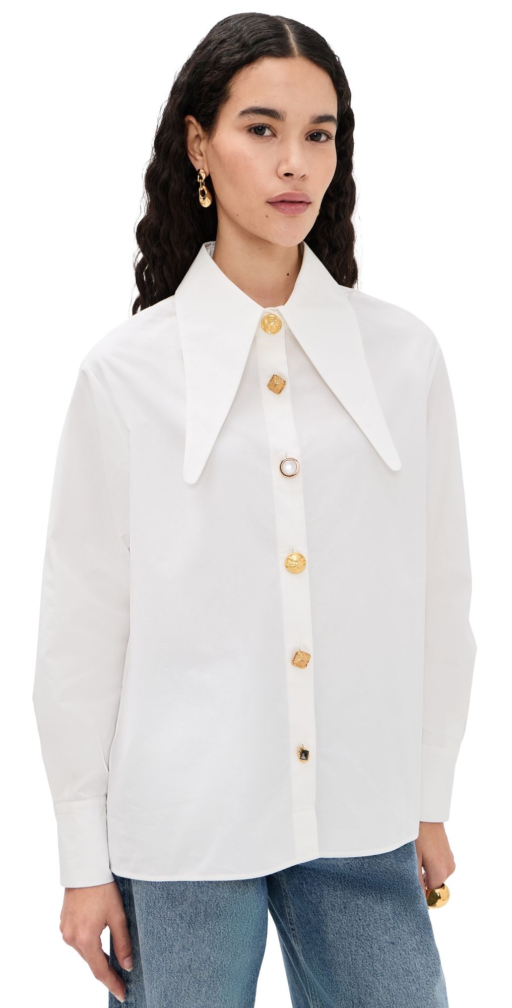 ESSENTIEL ANTWERP Jomato Pointy Collar Shirt White 38