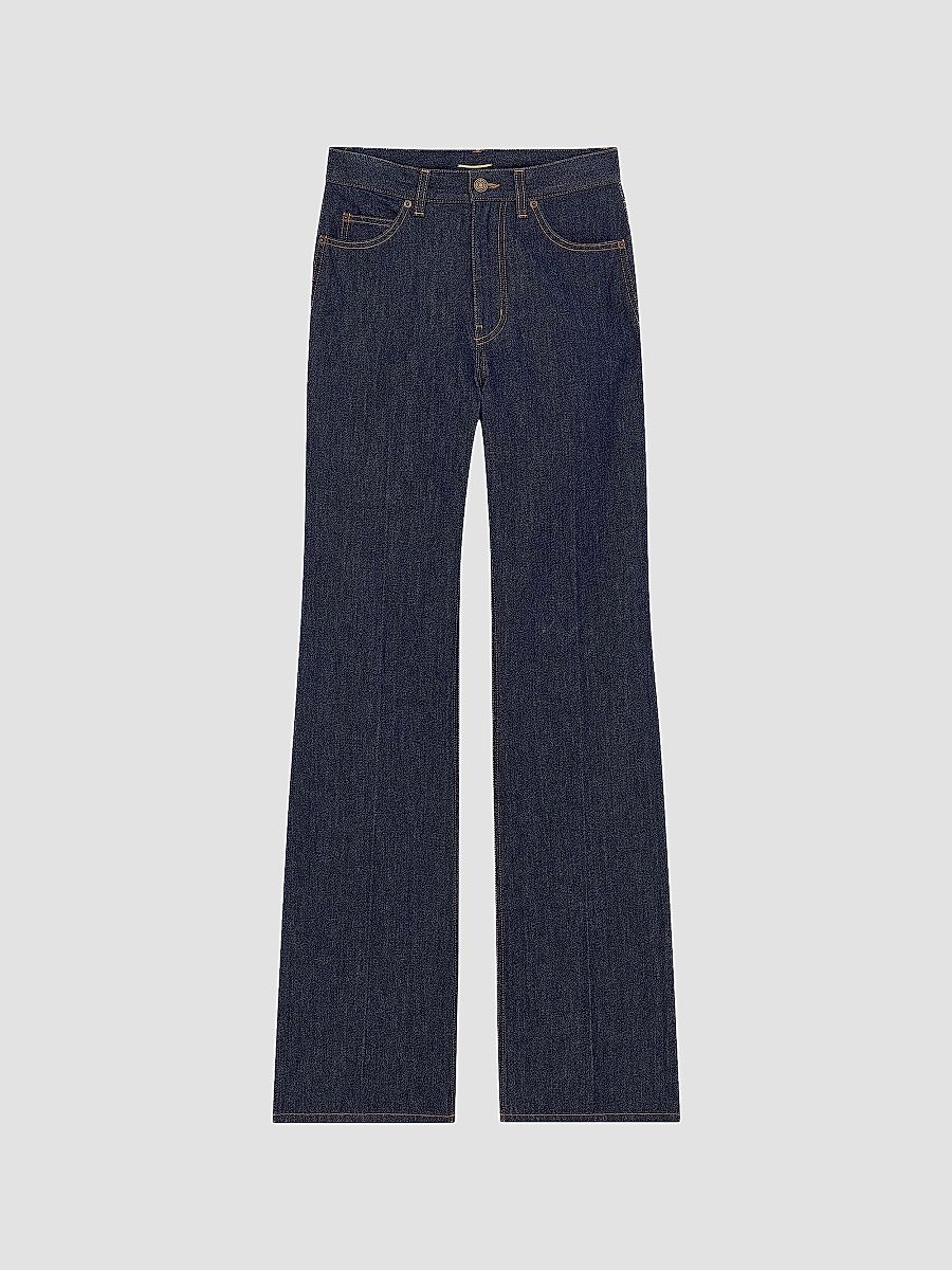 Saint Laurent Women's 70's High-Rise Jeans - Dark Night Blue Rinse - Size 29
