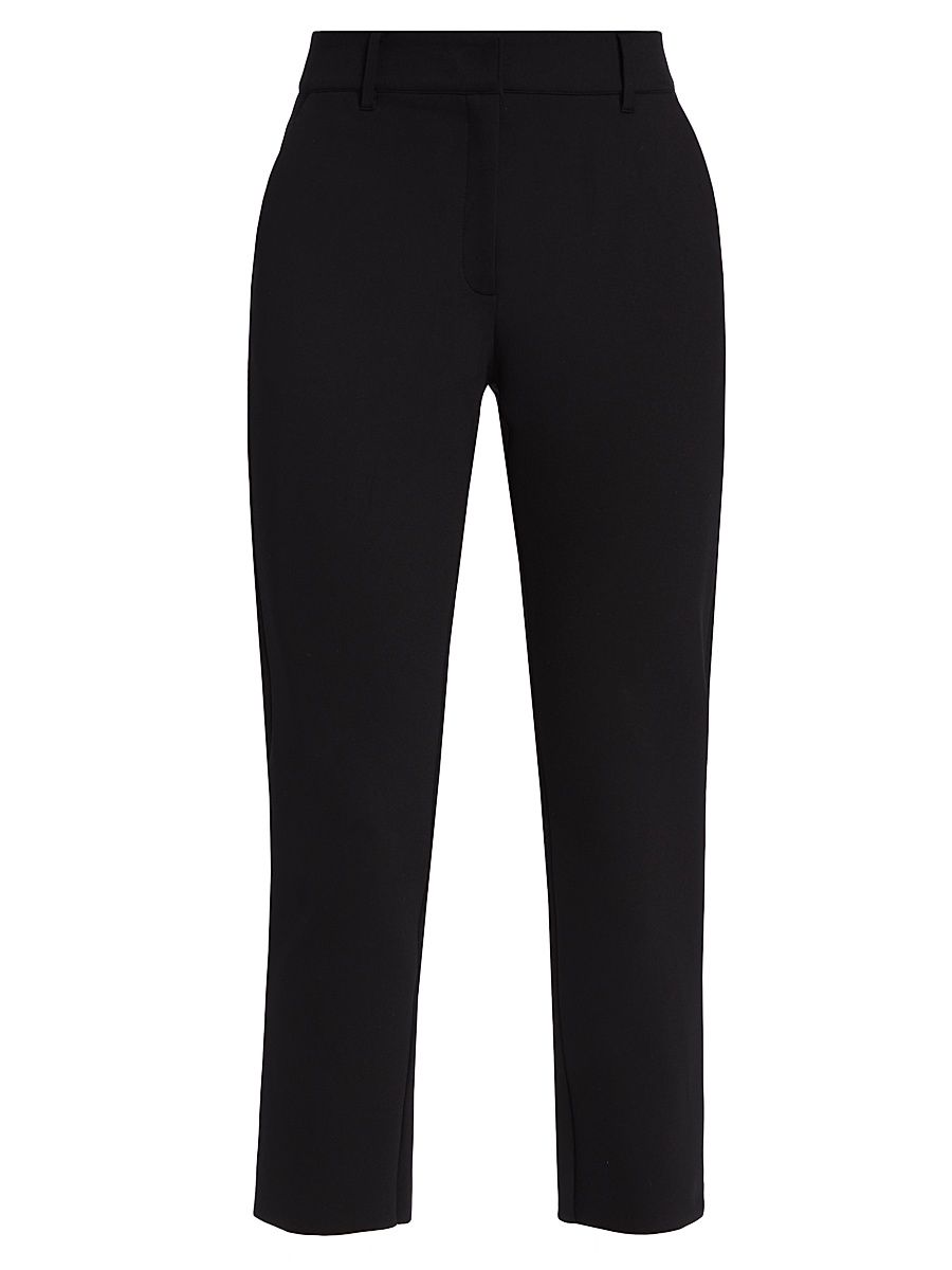 Women's Cropped Neoprene Trousers - Black - Size Medium