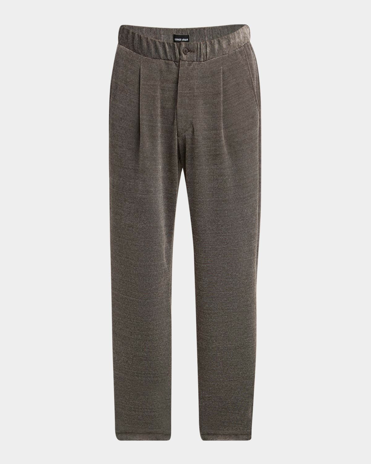 Men & apos;s Heathered Chenille Relaxed Pleated Pants