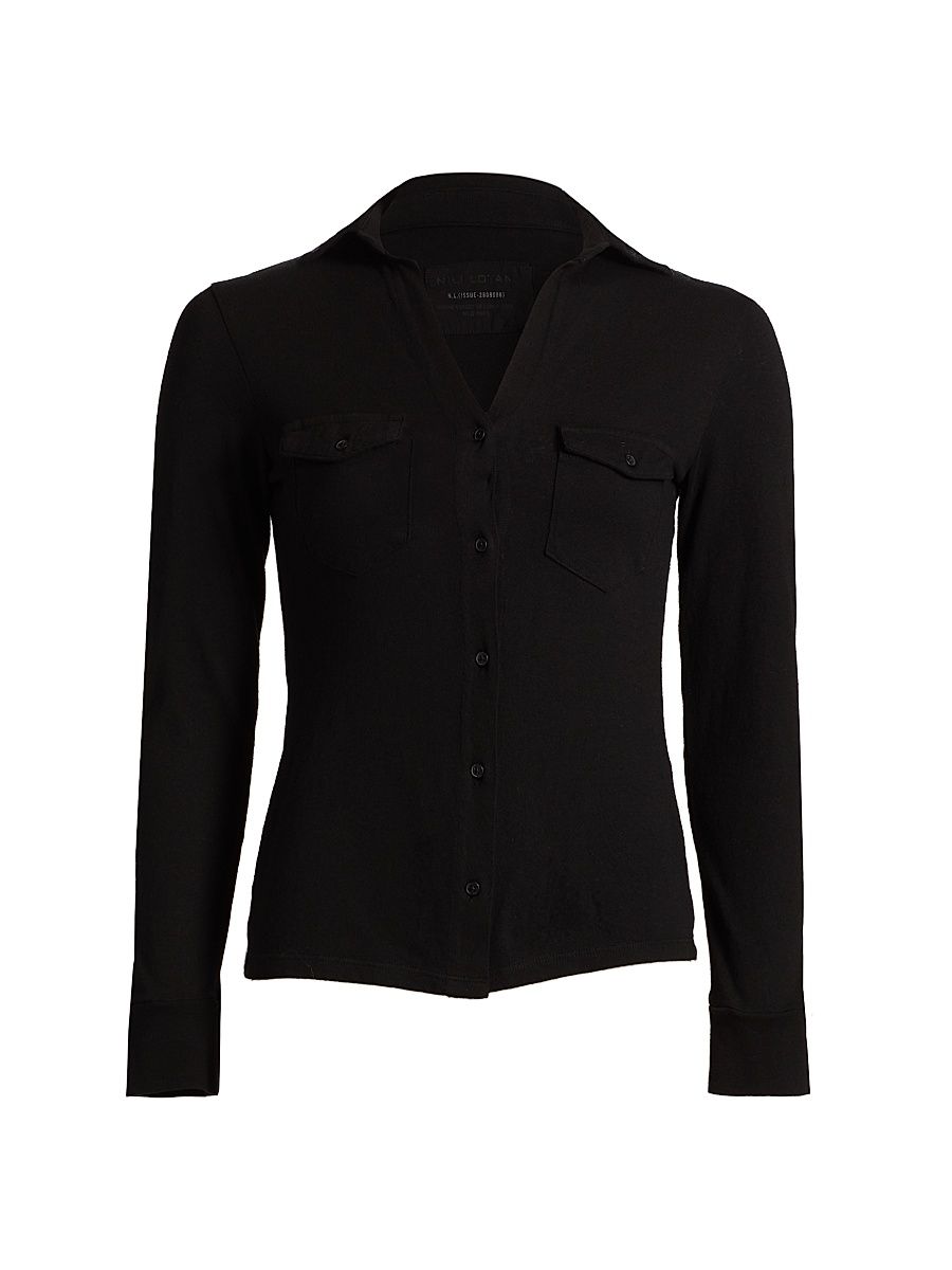 Women's Liam Cotton Shirt - Jet Black - Size XL