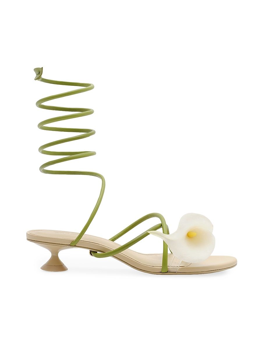 Women's Claire Flower-Detail Leather Sandals - Size 11