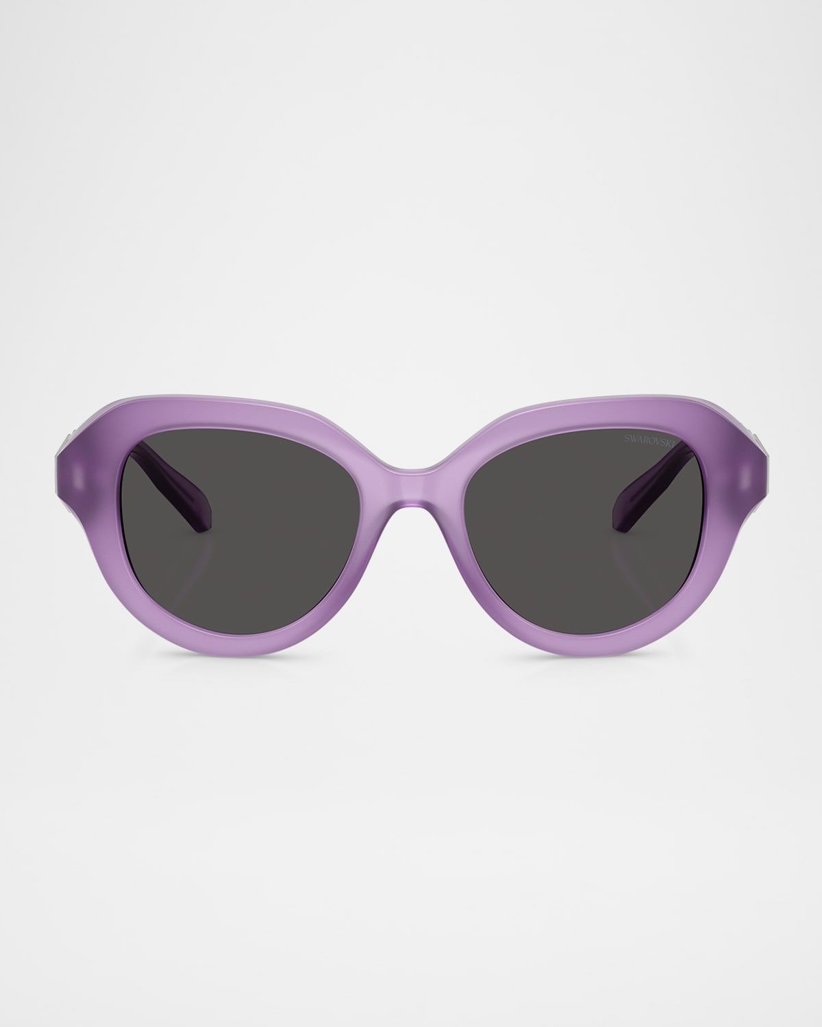 SK6037 Crystal-Hinge Round Plastic Sunglasses