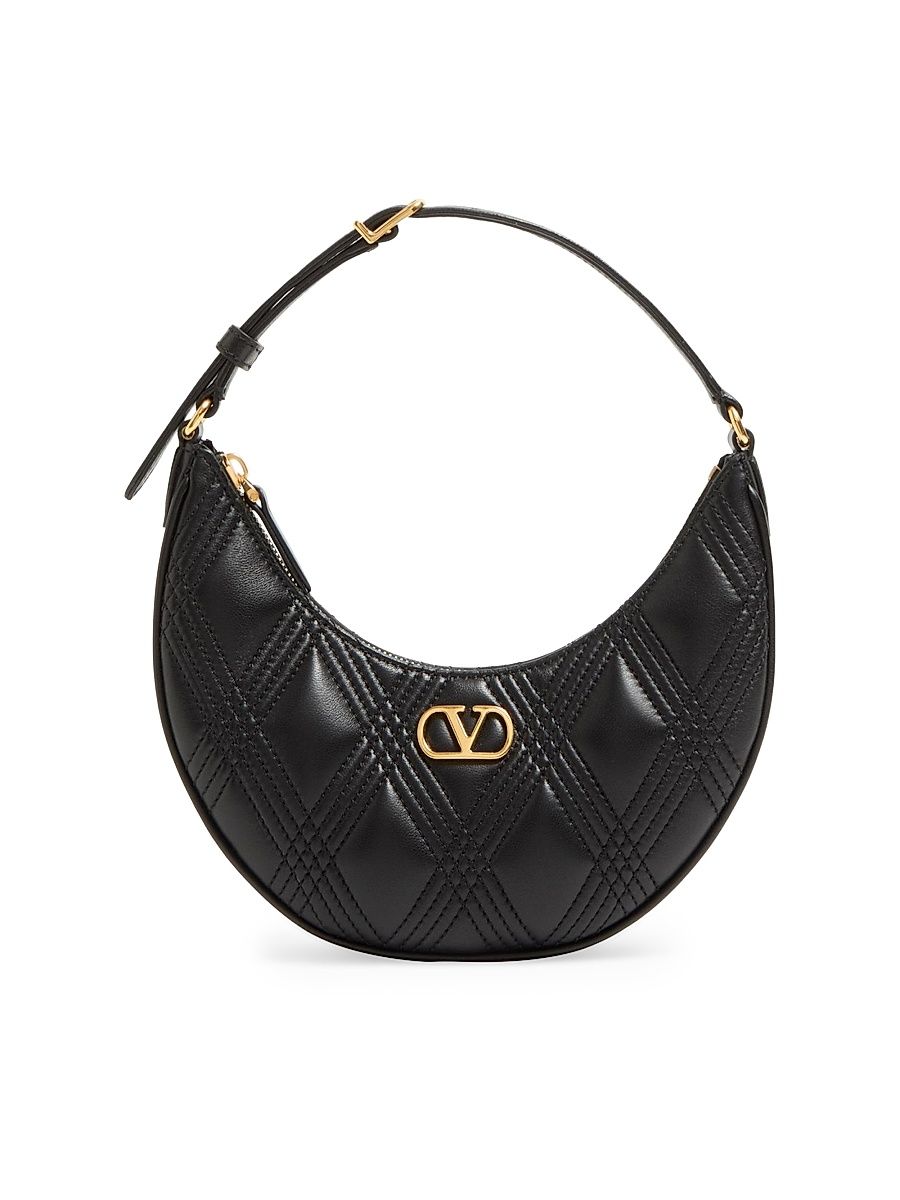 Women's Quiltie 67 Mini Shoulder Bag in Quilted Nappa Leather - Black