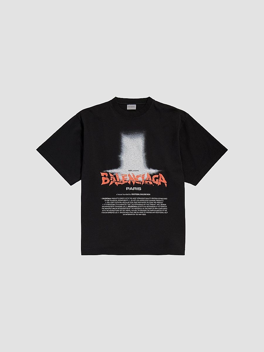 Balenciaga Women's The Door Oversized T-Shirt - Black - Size XL