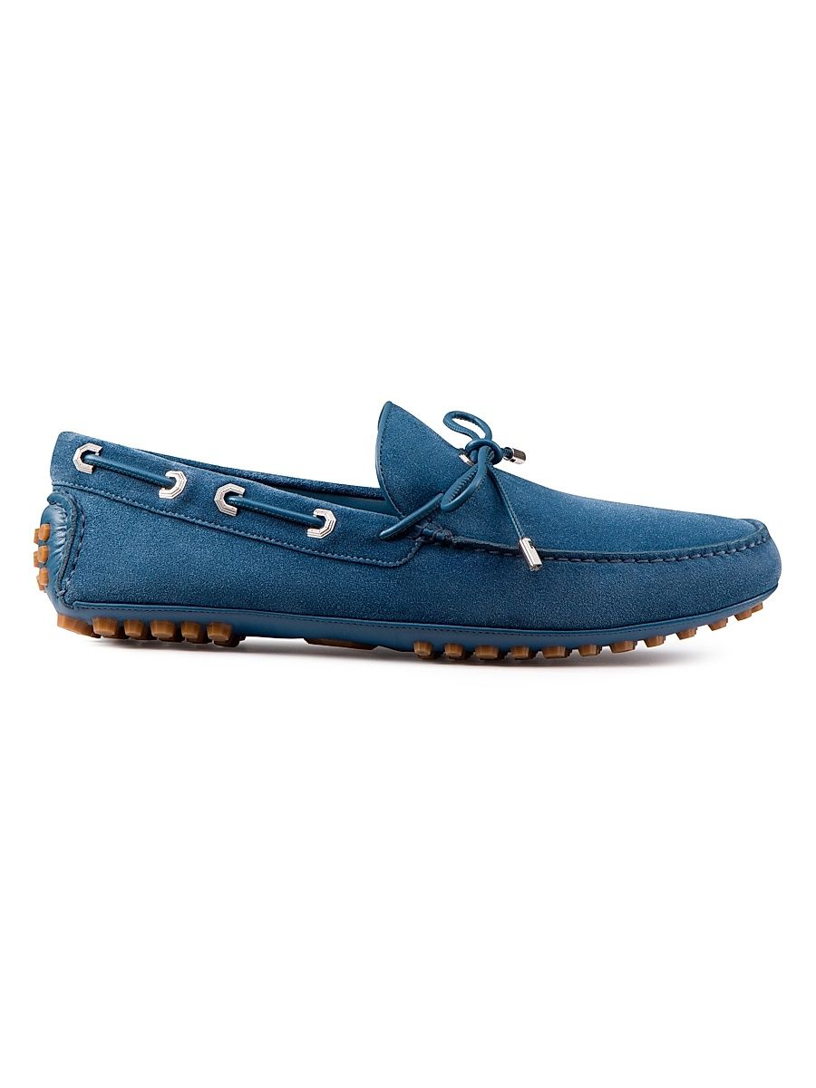 Men's Calf Leather Loafers - Blue - Size 11