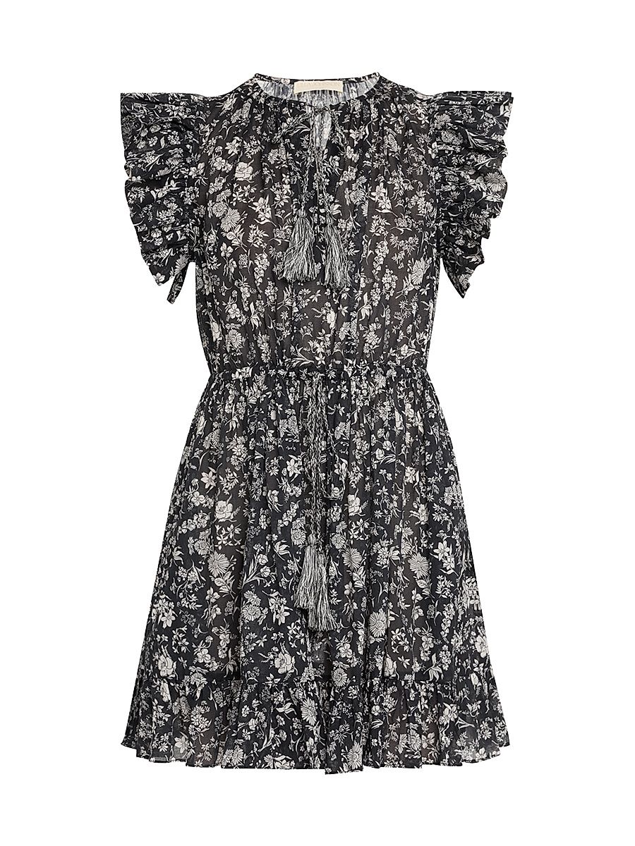 Women's Kalina Coverup Minidress - Blue Pattern - Size Large