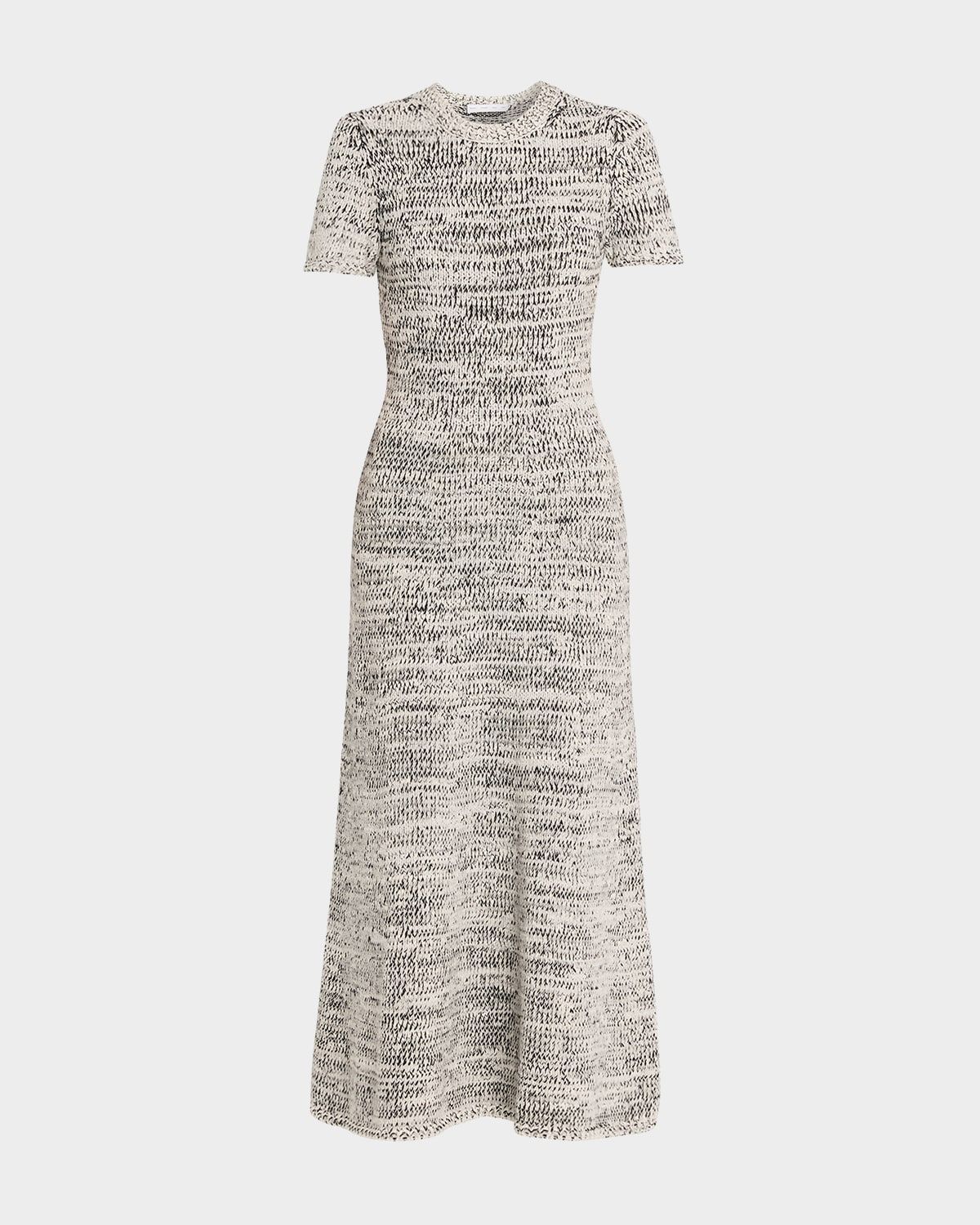 Mel Short-Sleeve Marled Cotton Dress