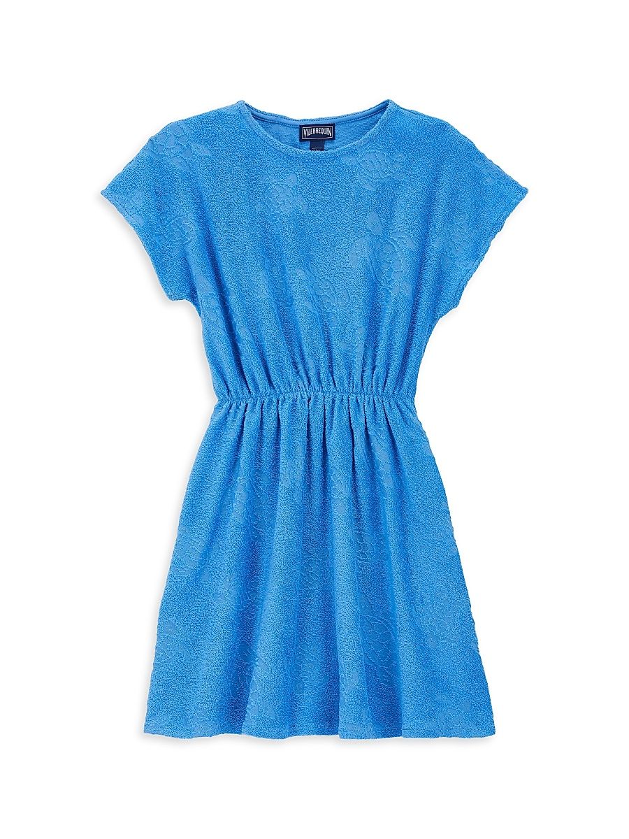 Little Girl's & Girl's Ronde Des Tortues Terry Jacquard Dress - Ocean - Size 6