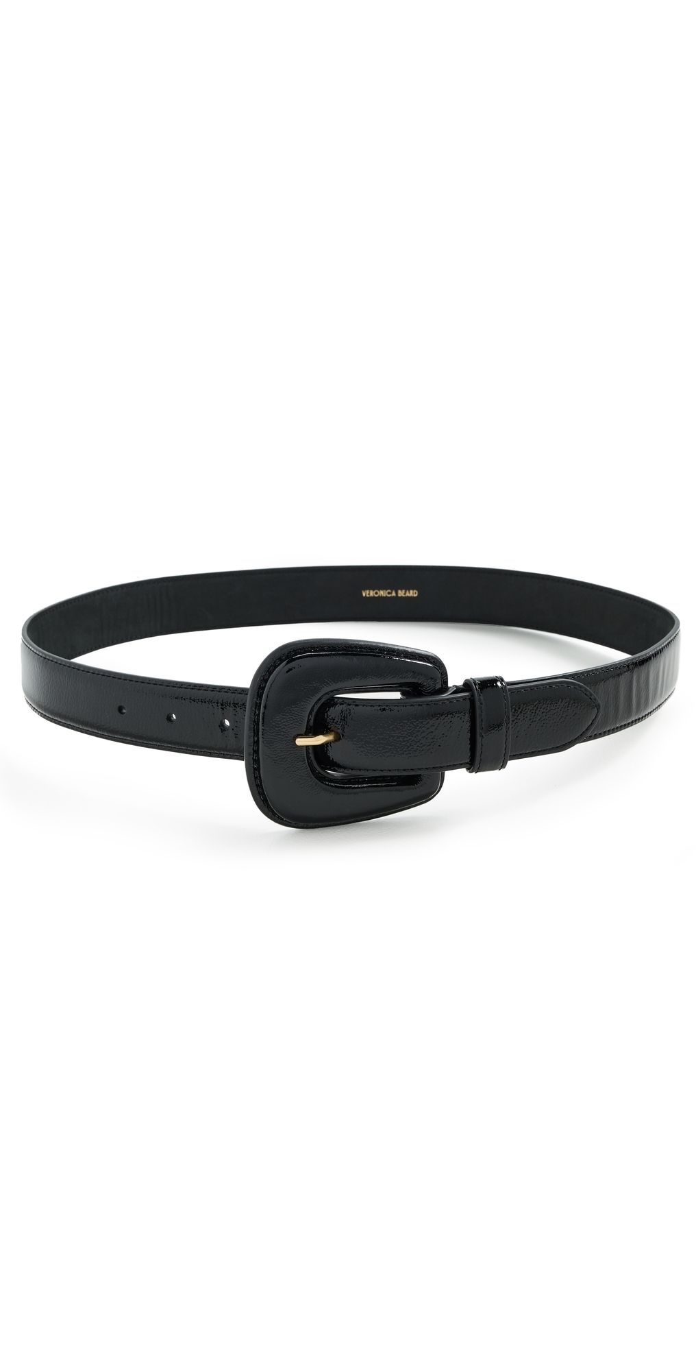 Veronica Beard Crinkle Leather Elsy Belt Black M