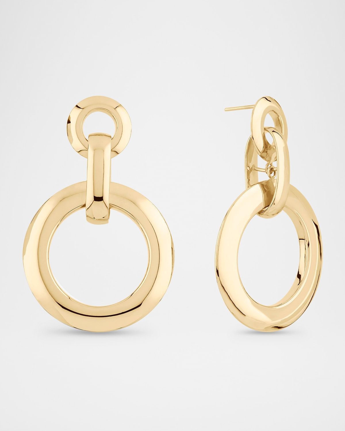 14K Yellow Gold Large Moveable Loop Hoop Earrings