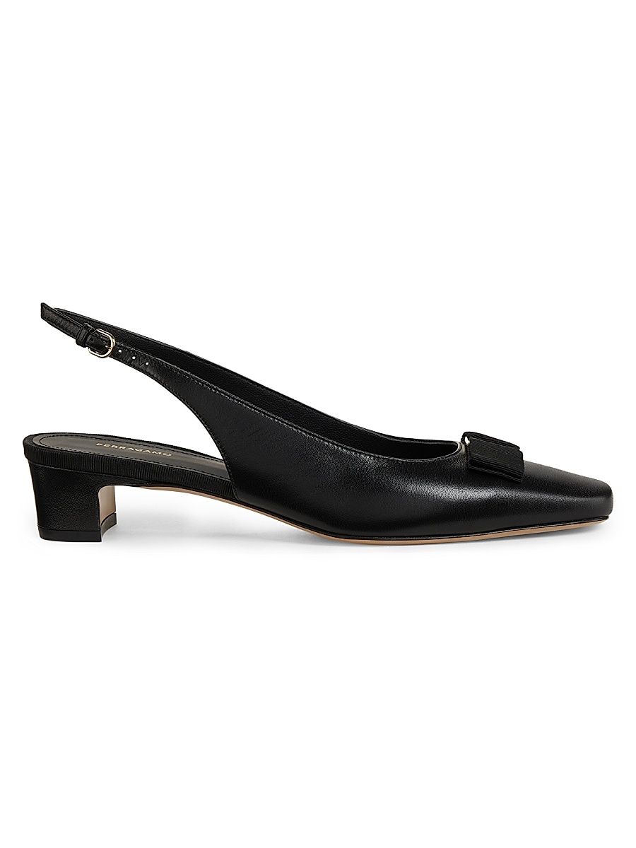 Women's Rivada 25MM Patent Leather Slingback Pumps - Nero - Size 11