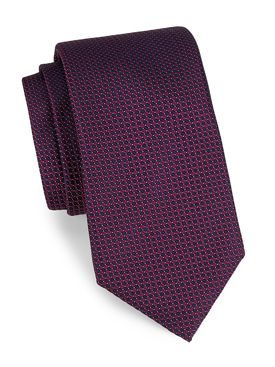 Men's Neat Silk Tie - Red