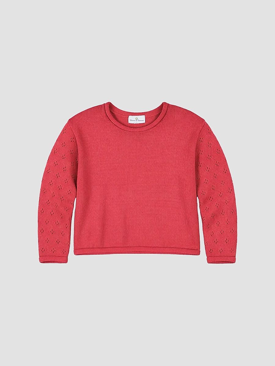 Girl's Cotton Sweater - Red - Size 14