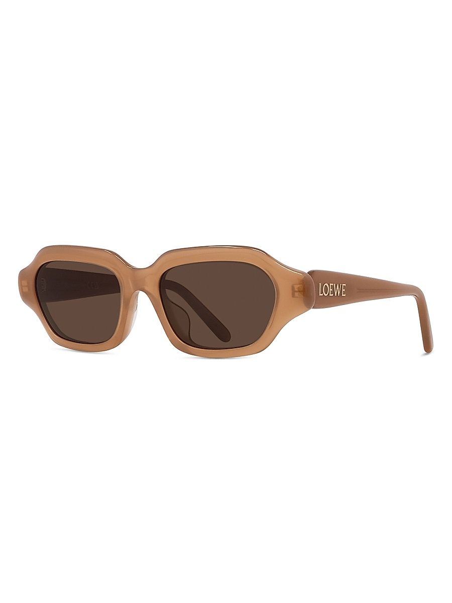 Women's Slim 51mm Rectangular Sunglasses - Dark Brown Black