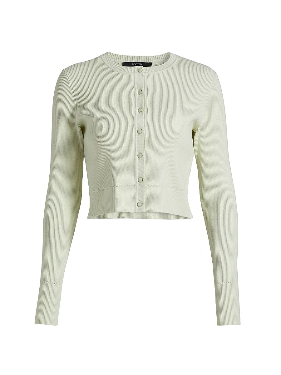 Women's Zoe Crop Cardigan - Mint - Size XL