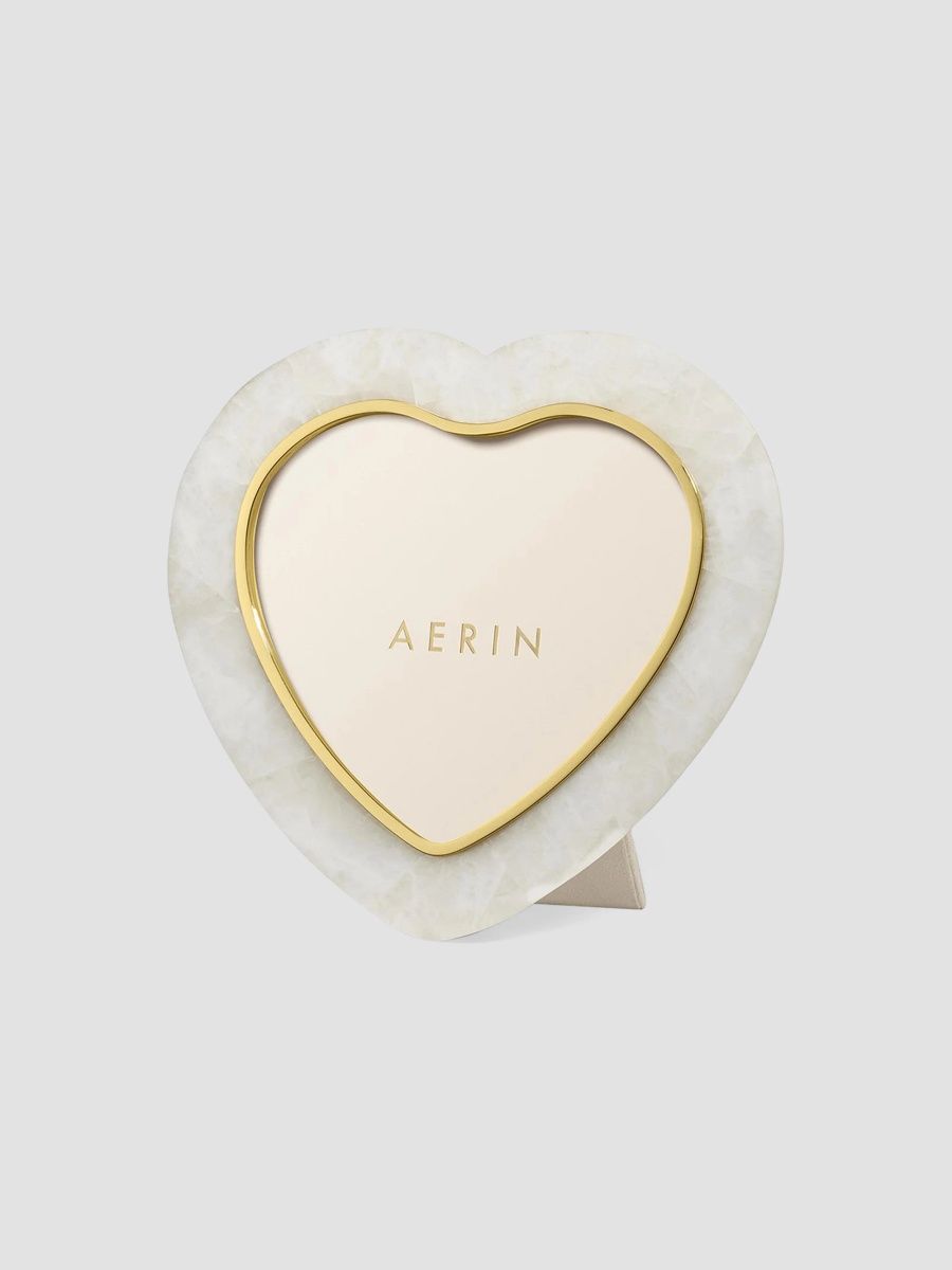 AERIN Cassiel Mosaic 6" Heart Frame - White