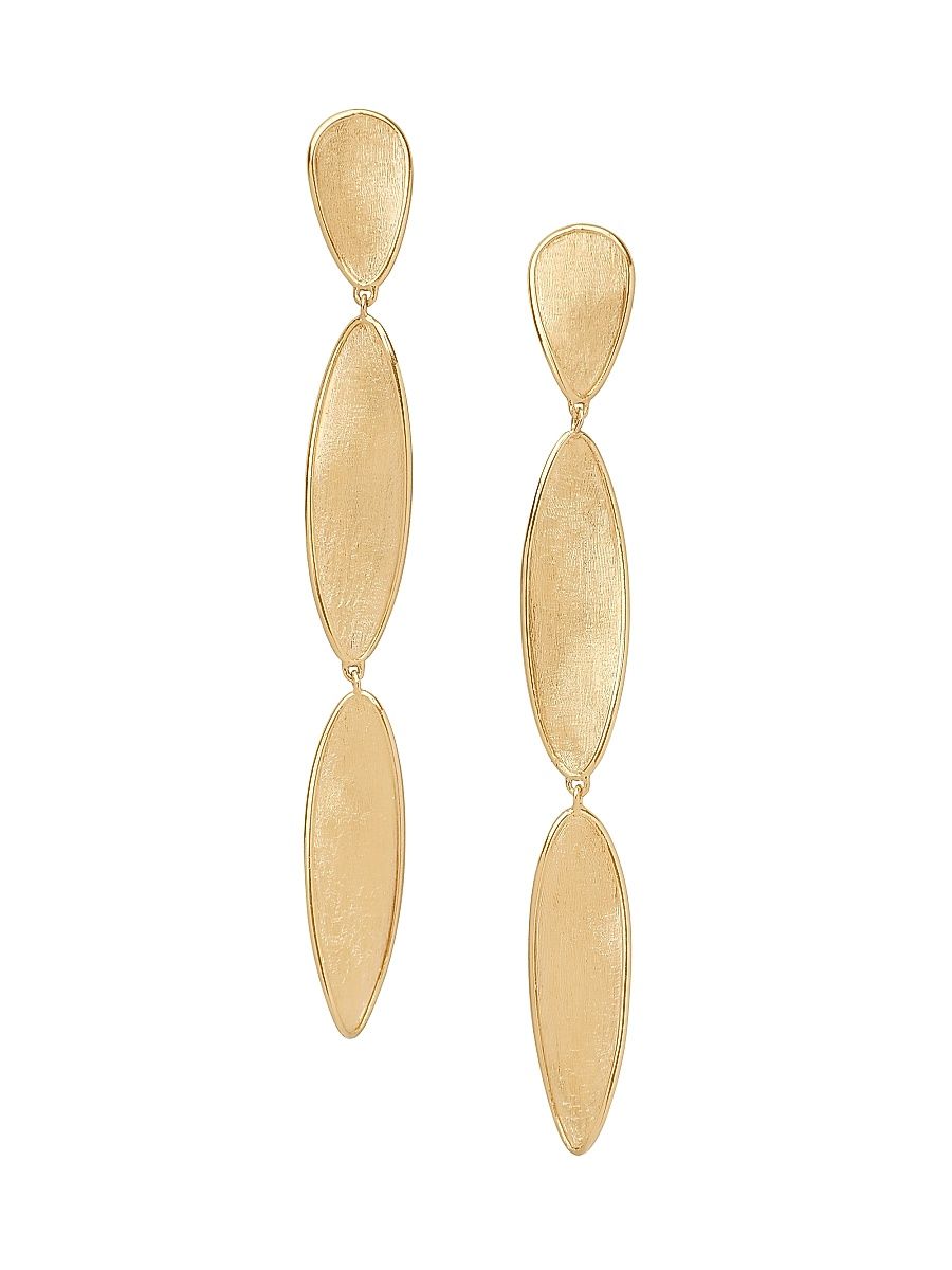 Women's Lunaria Twist 18K Yellow Gold Triple-Drop Earrings - Yellow Gold