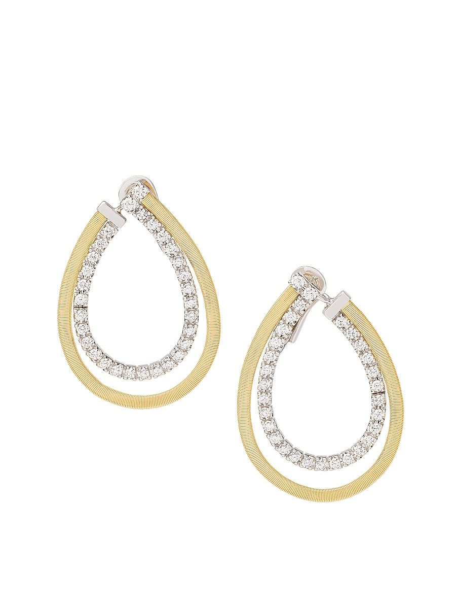 Women's Masai Two-Tone 18K Gold & 1.26 TCW Diamond Teardrop Earrings - Yellow Gold