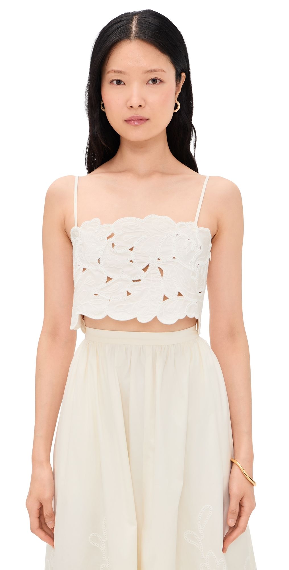 Cinq à Sept Paisley Bloom Ember Caterina Top Cream/White XS