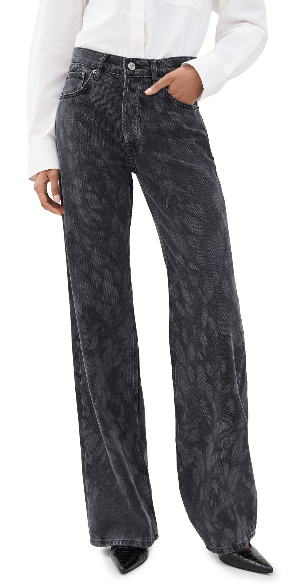 ANINE BING Hugh Jeans Abstract Washed Black 31