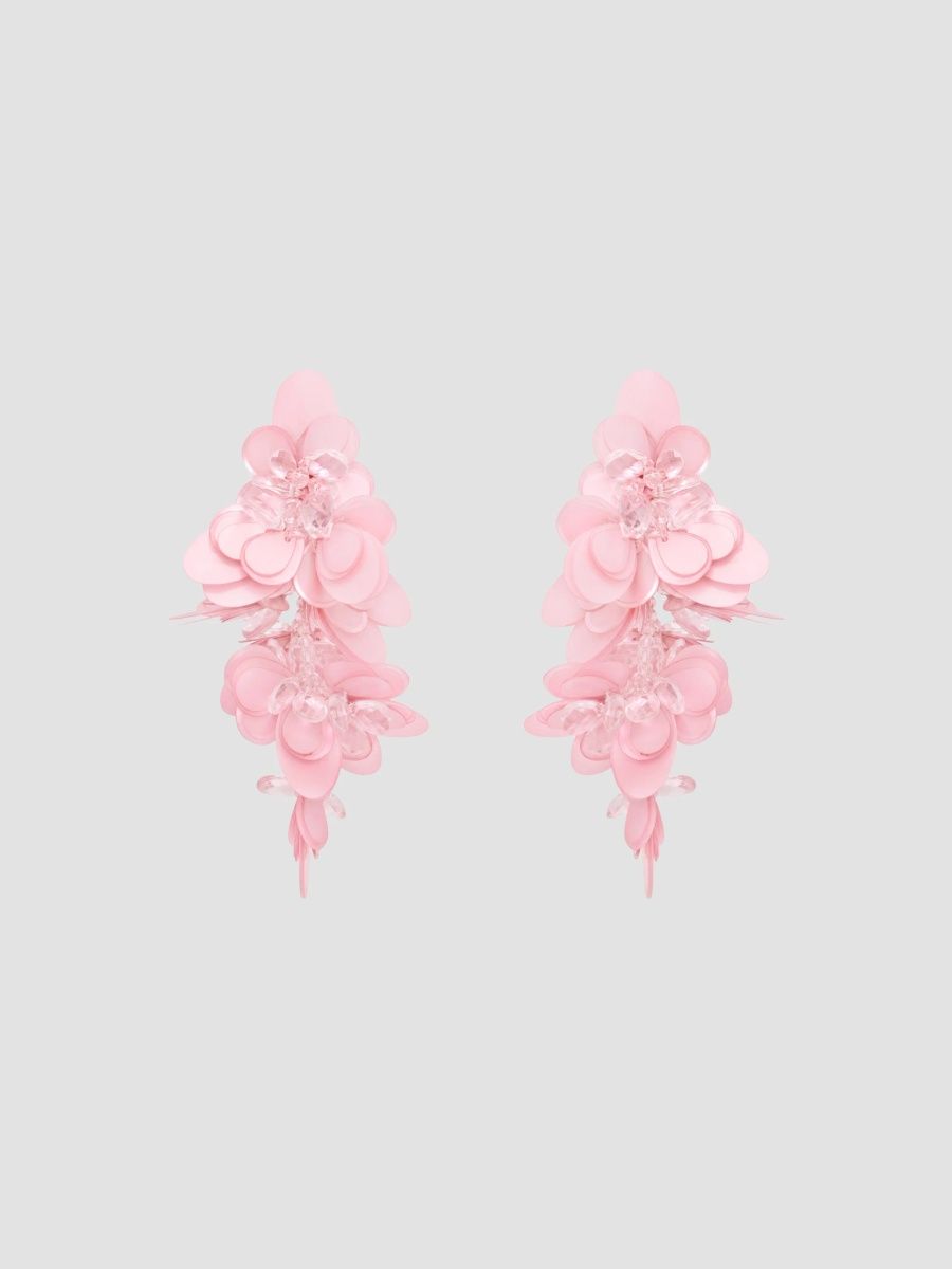Oscar de la Renta Women's 24K-Gold-Plated & Mixed-Media Floral Clip-On Drop Earrings - Pink