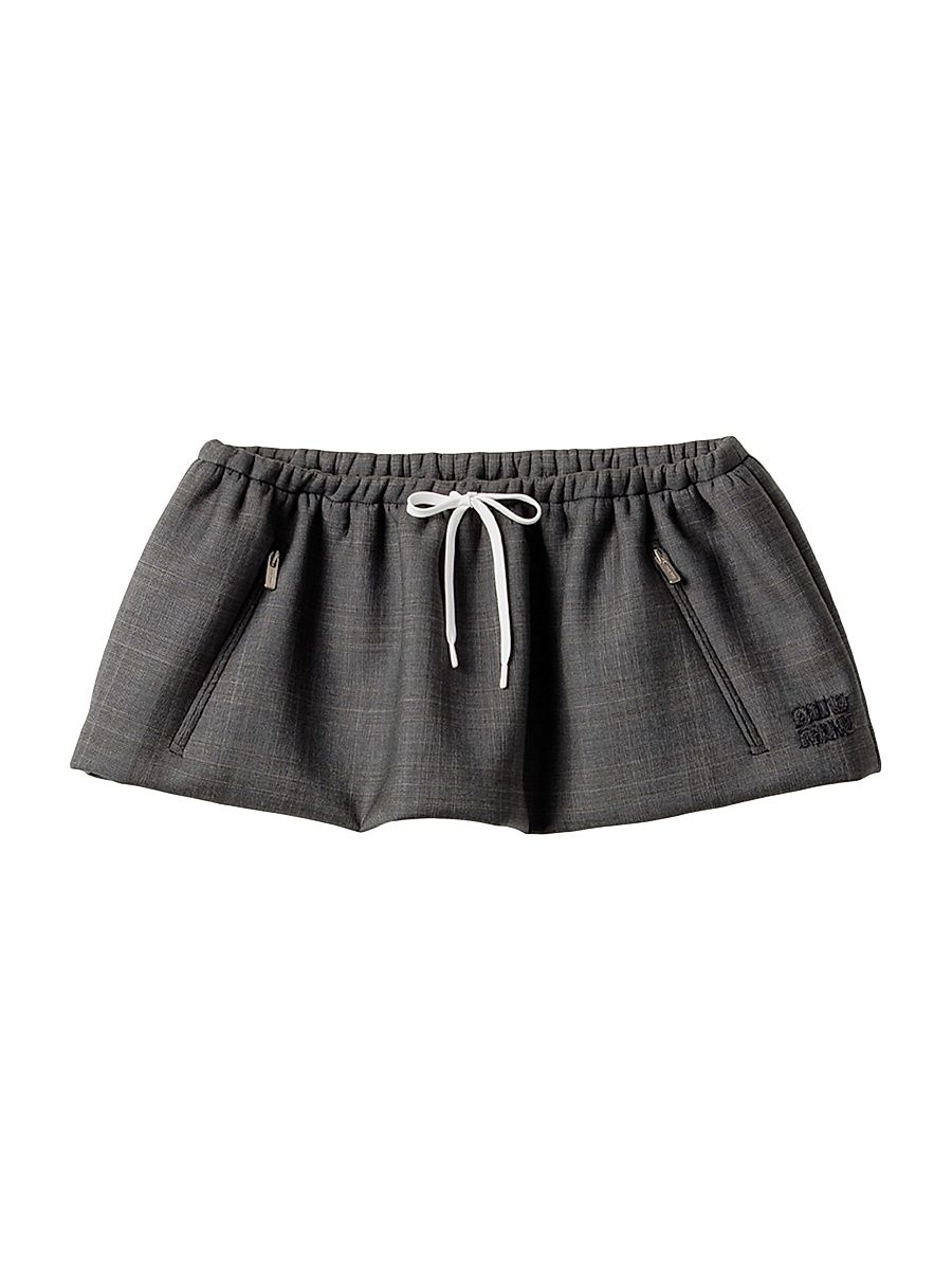 Women's Prince of Wales Miniskirt - Grey - Size 6