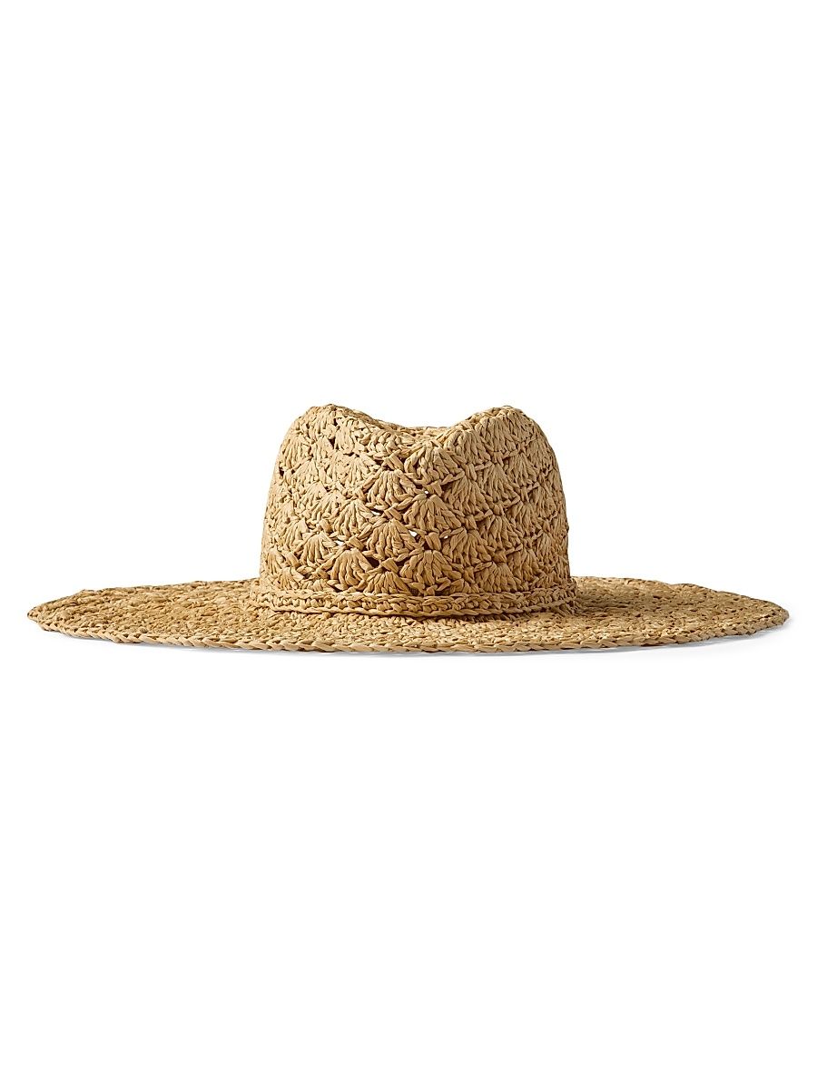 Women's Fedora Escape Raffia Hat - Natural - Size Large