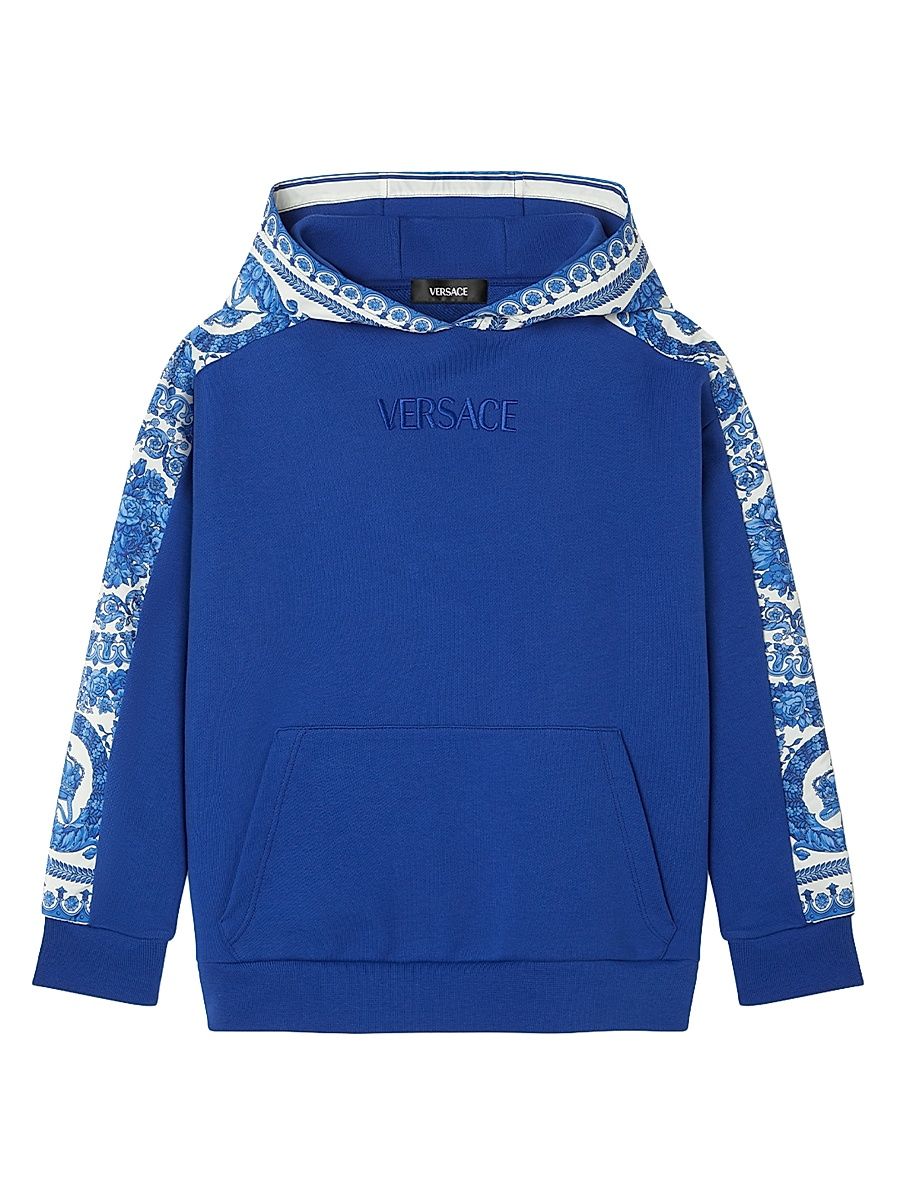 Little Girl's & Girl's Logo Barocco Foulard Hoodie - Royal Blue Ivory - Size 8