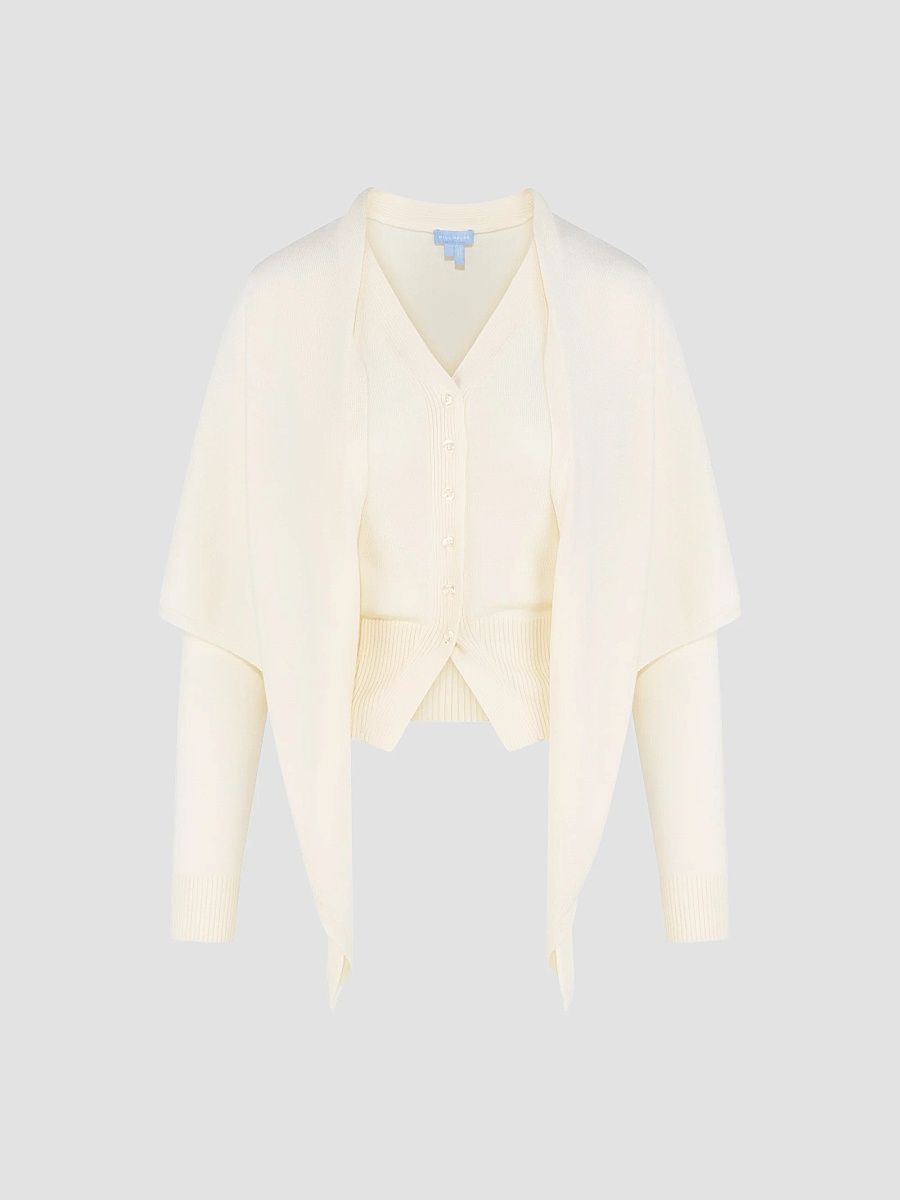 Women's The Amal Cardigan - Antique White - Size XXL