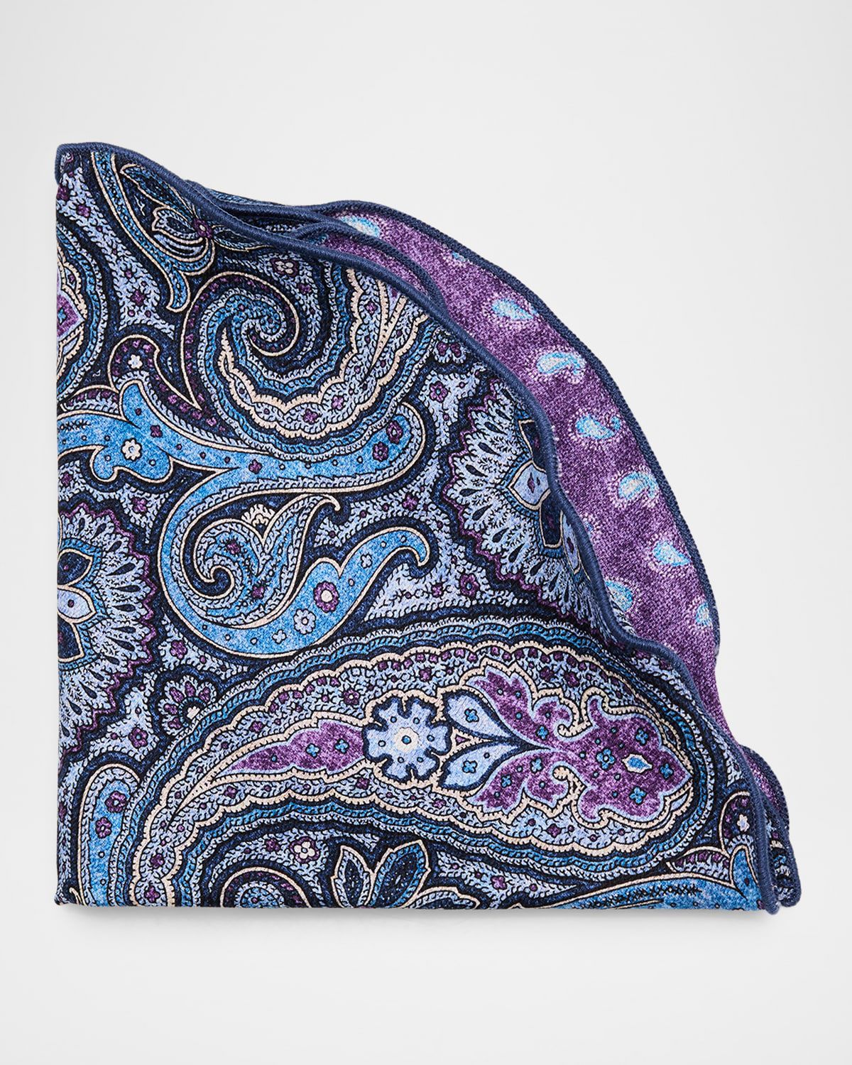 Men & apos;s Reversible Paisley Silk Pocket Circle