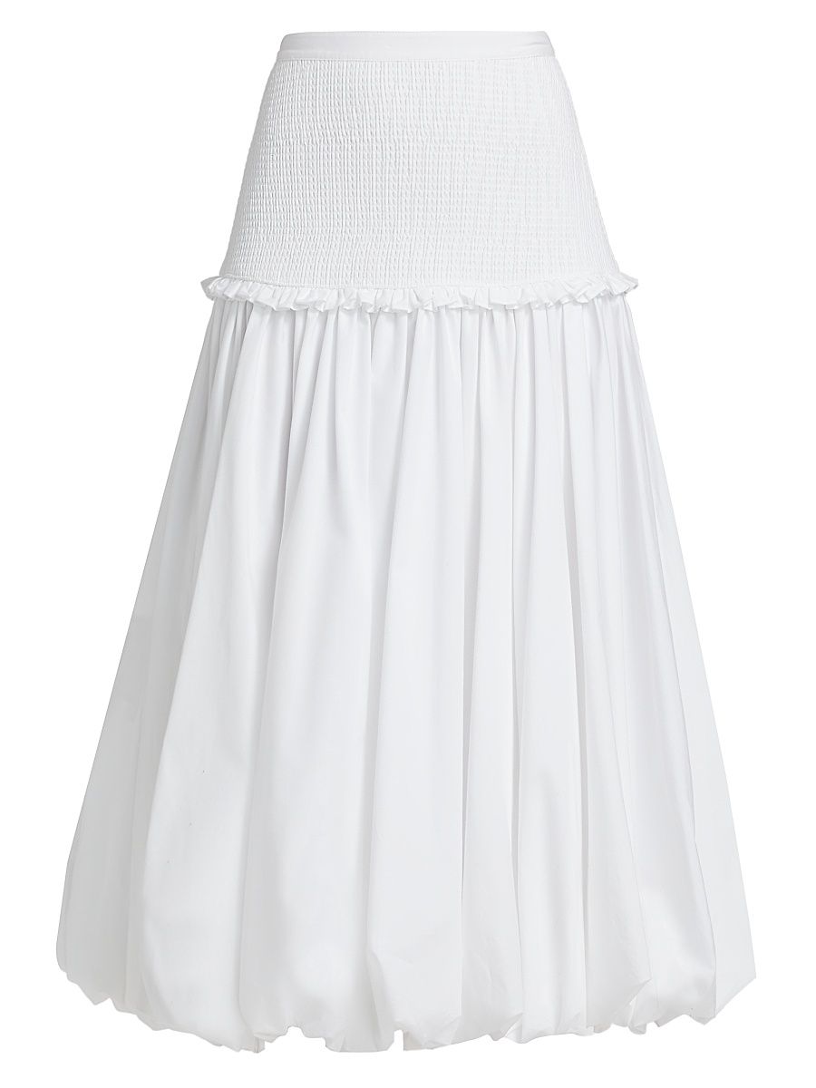 Women's Ellah Smocked Midi-Skirt - White - Size 14
