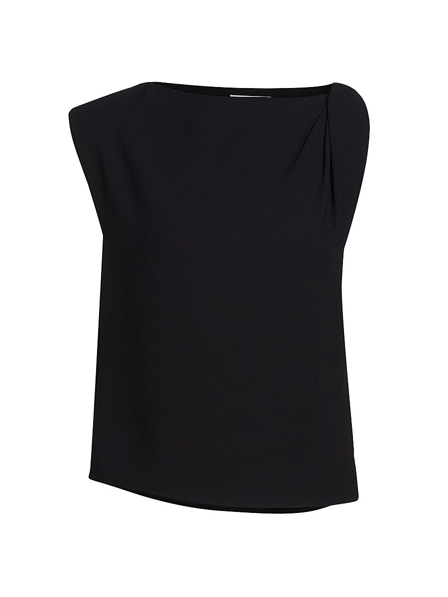 Women's Draped Sleeveless Top - Black - Size 8