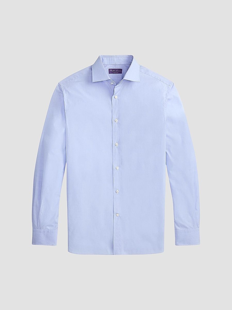 Ralph Lauren Purple Label Men's End-on-End Cotton Shirt - Medium Blue - Size 16