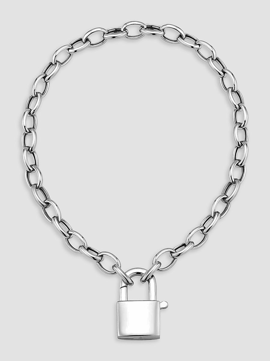 Women's Lock it Up Connector Clasp Bracelet in Sterling Silver - Silver - Size 7