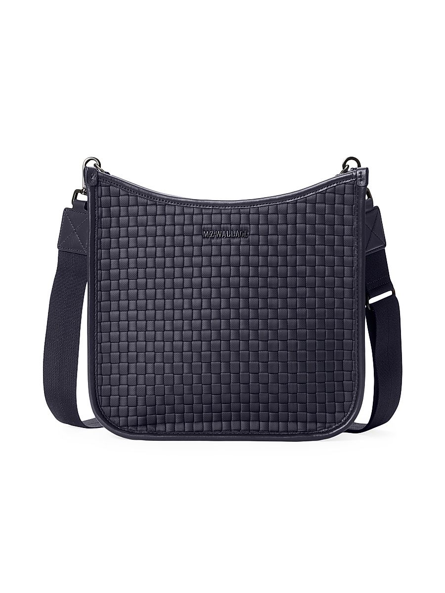 Women's Woven Box Crossbody Bag - Blackwoven