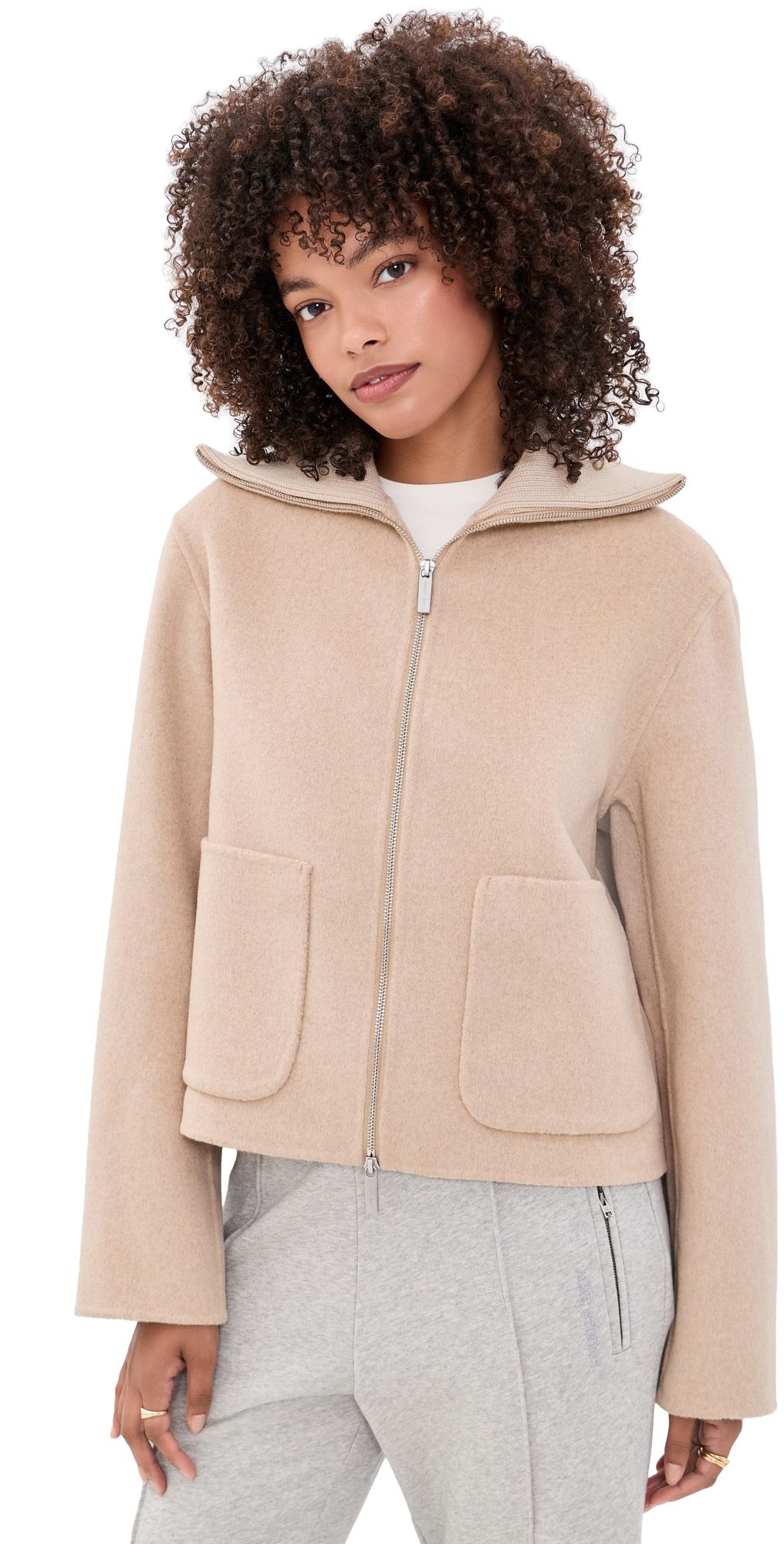Sweaty Betty Wool Cropped Jacket Almond Beige L
