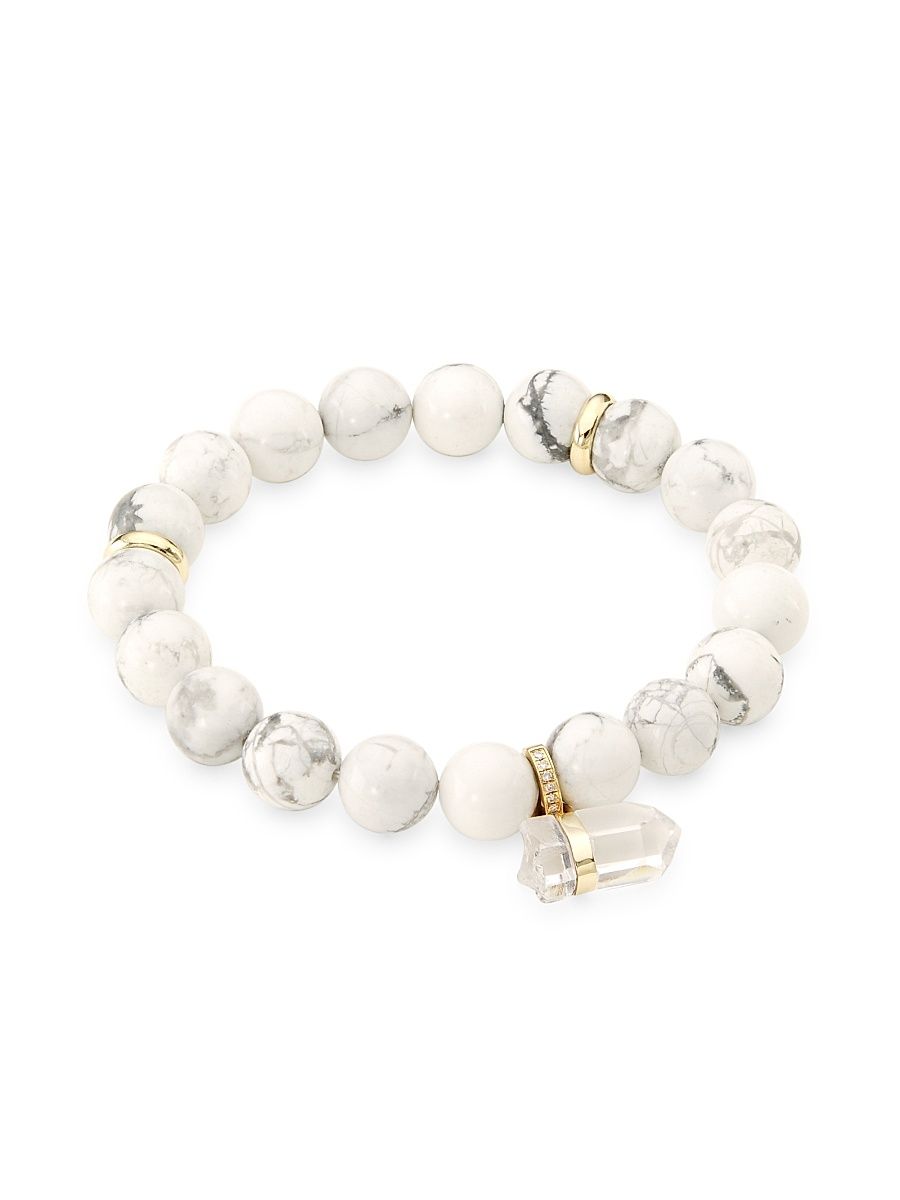 Women's Uluwatu 14K Yellow Gold & Multi-Gemstone Beaded Stretch Bracelet - Marble
