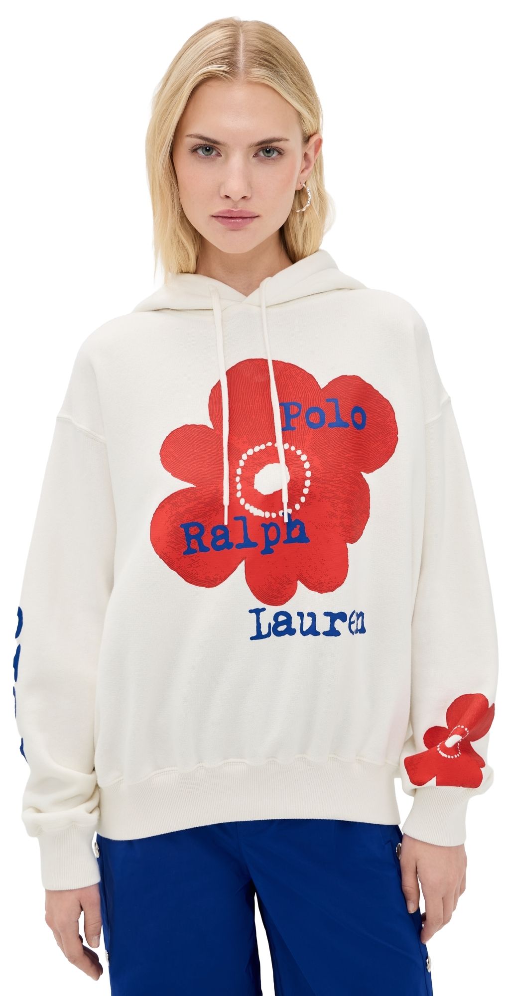 Polo Ralph Lauren Arctic Fleece Knit Long Sleeve Hoodie Warm White L